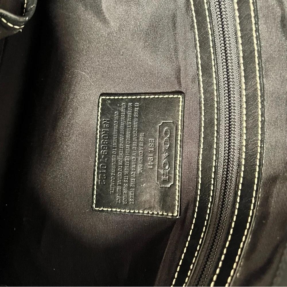 Coach Black Leather and Nylon Vintage Messenger - Briefcase Shoulder Bag - Picture 5 of 15